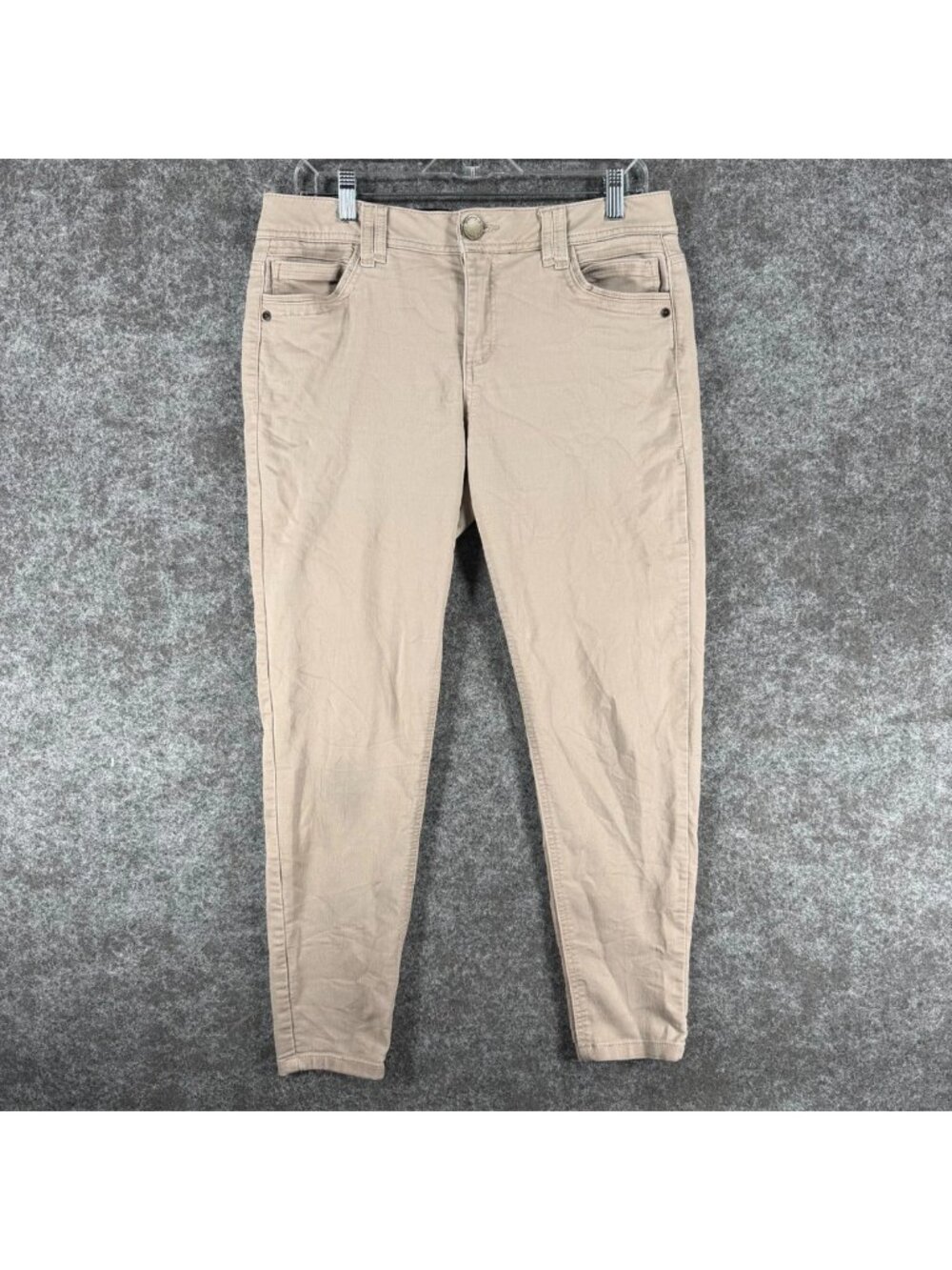 Democracy Ankle Skinny Jeans Womens 10 Beige Denim Ab Technology Stretch Comfort